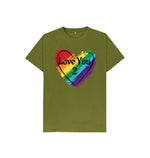 Moss Green Love You 2 Kids Tee