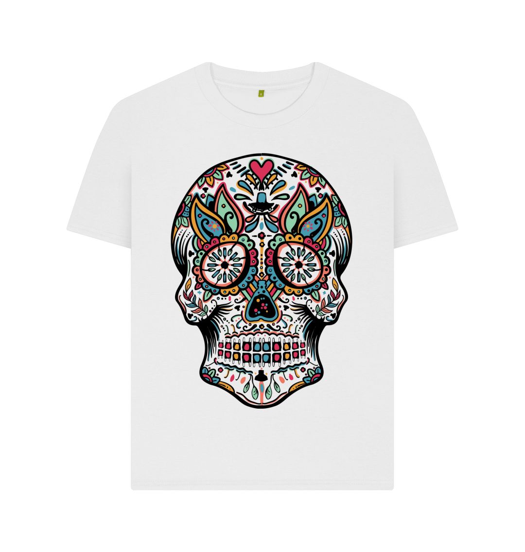 White Patterned Skeleton Tee