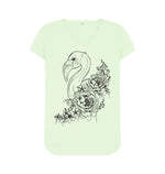 Pastel Green Flower Swan Tee