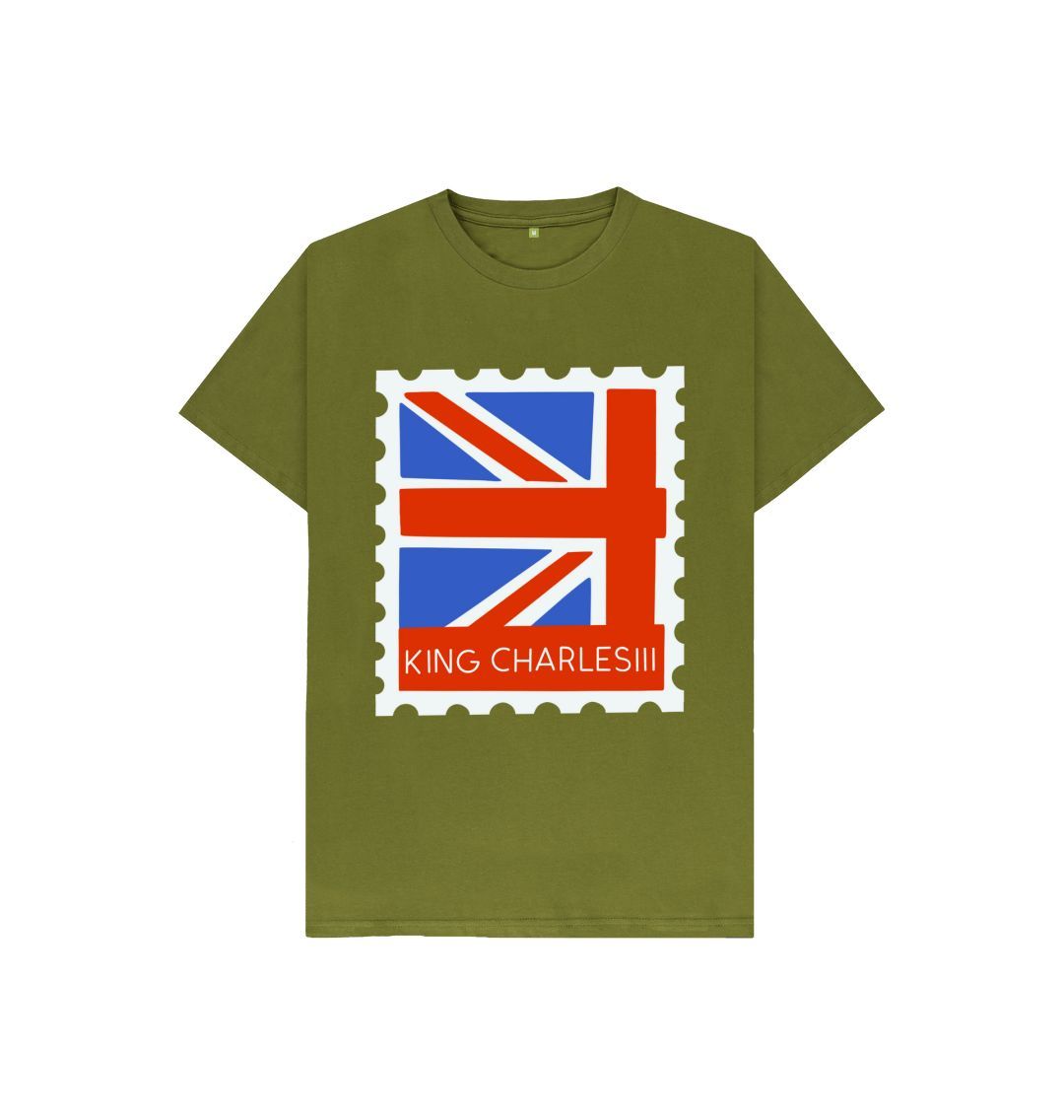 Moss Green Kids King Charles III Stamp Tee