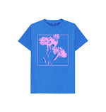 Bright Blue Pink Flowers Tee