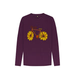 Purple Sunflower Bike Long Sleeve Tee