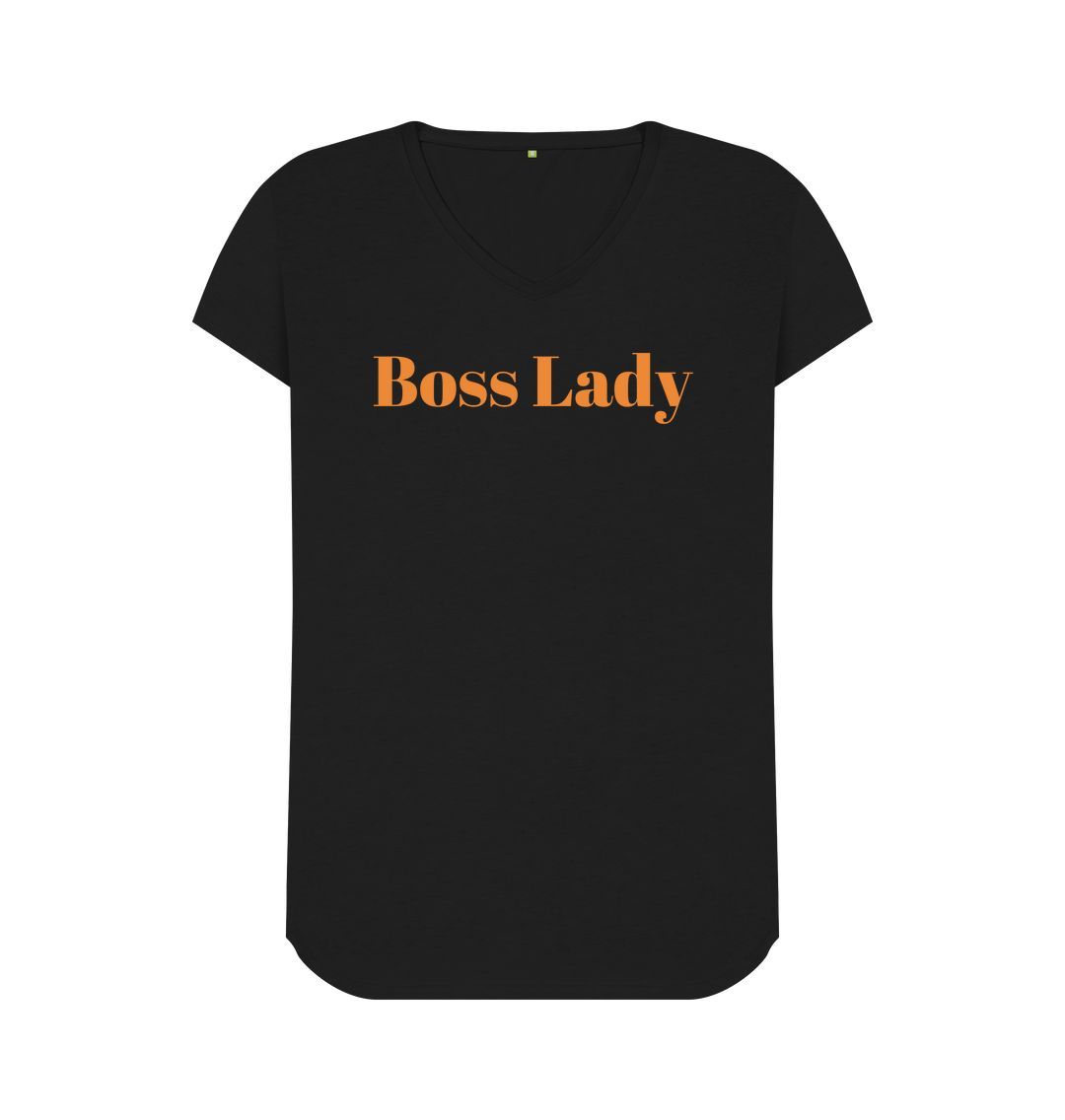 Black Boss Lady V-Neck Tee