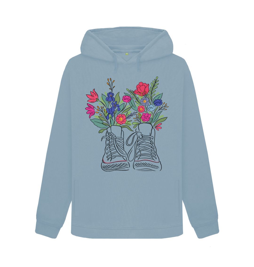 Stone Blue Flowers in Shoes Hoody