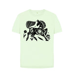 Pastel Green Flowery Horse Tee