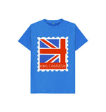 Bright Blue Kids King Charles III Stamp Tee