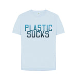 Sky Blue Plastic Sucks Tee