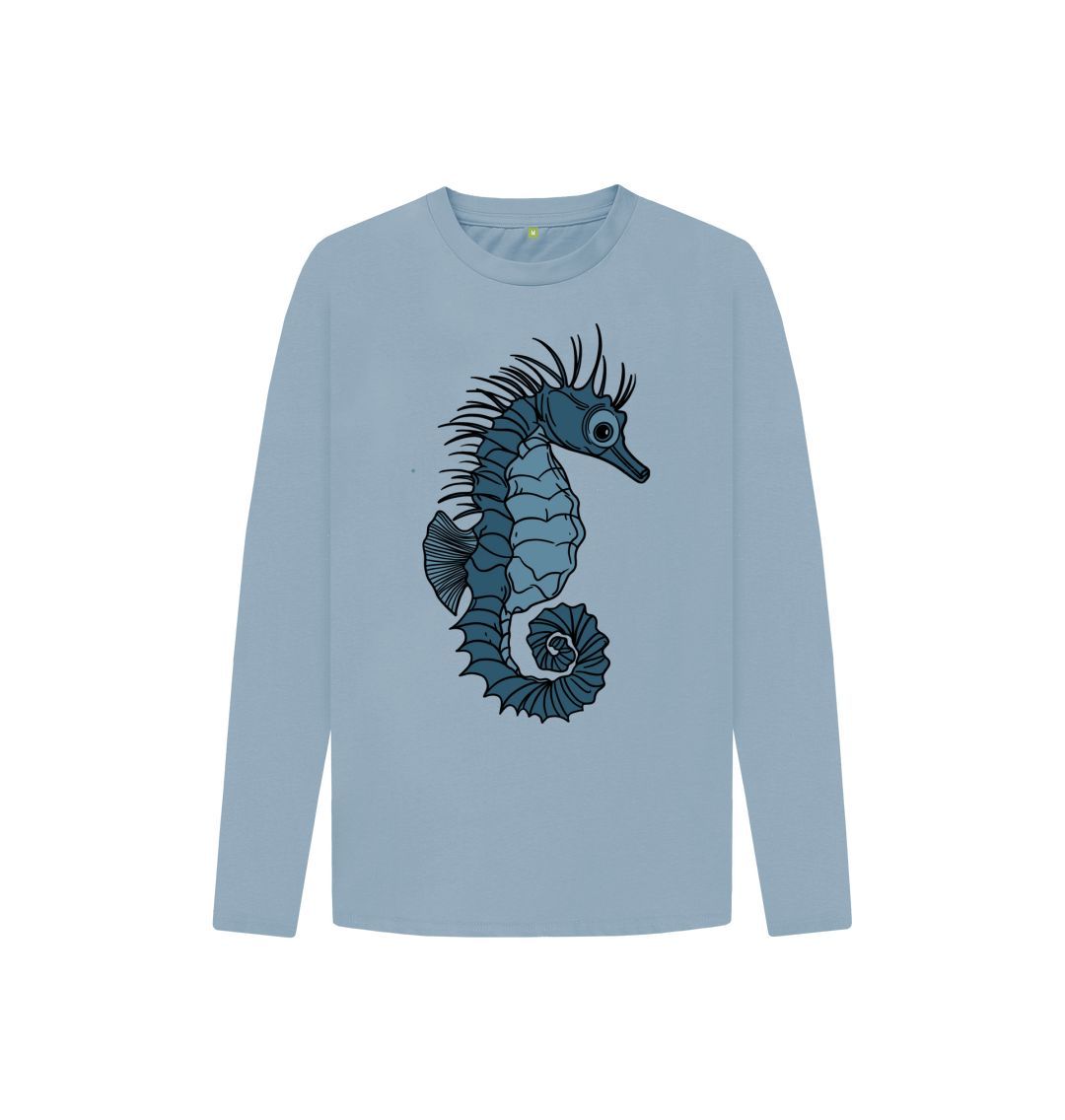 Stone Blue Seahorse Long Sleeve Tee