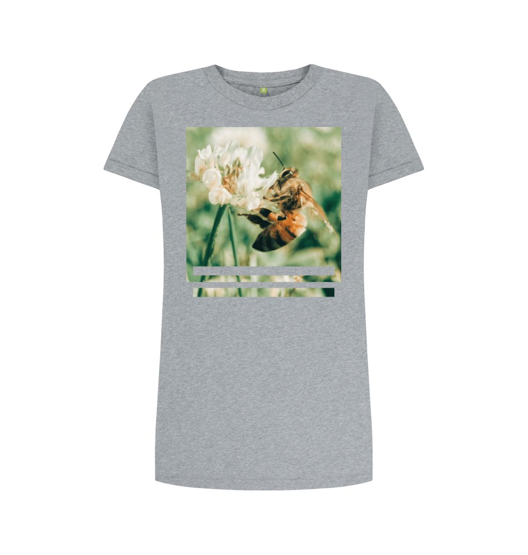 Athletic Grey Flower and Bee Tee Dress