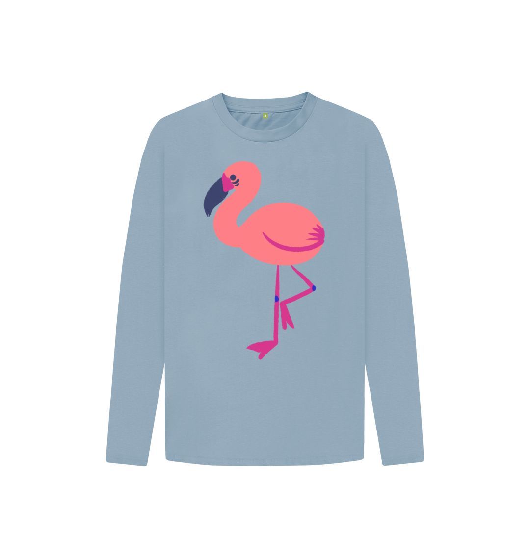 Stone Blue Flamingo Long Sleeve Tee