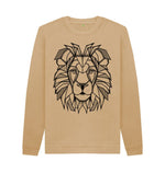 Sand Geometric Lion Jumper Sweater