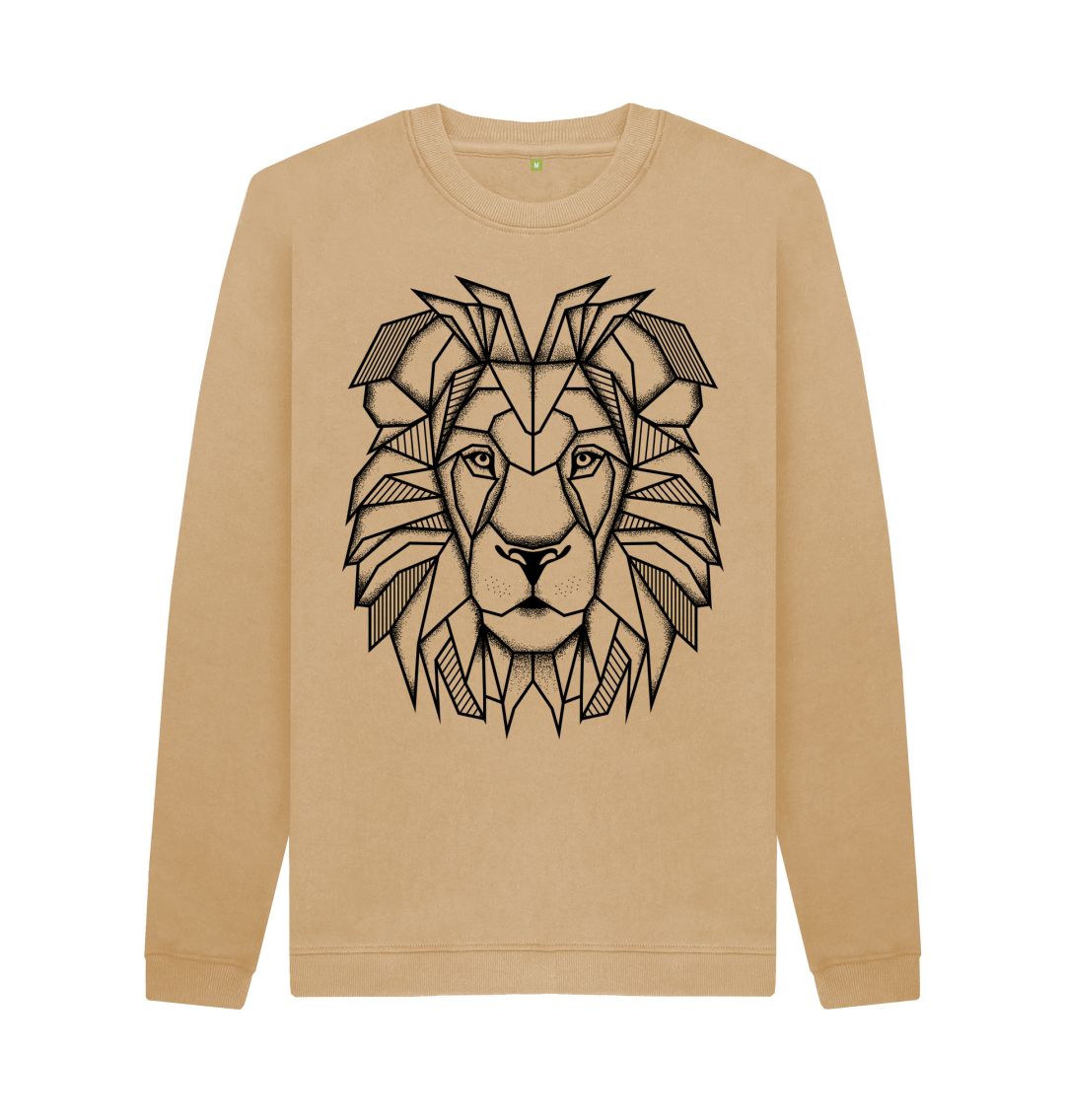 Sand Geometric Lion Jumper Sweater