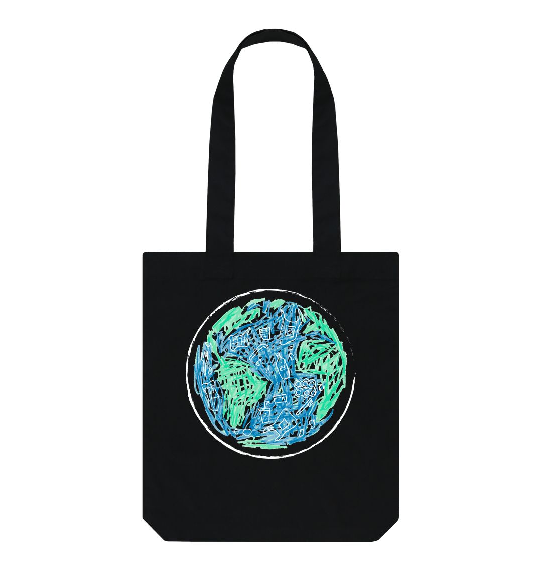 Black Save The Ocean Tote