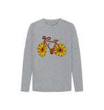 Athletic Grey Sunflower Bike Long Sleeve Tee