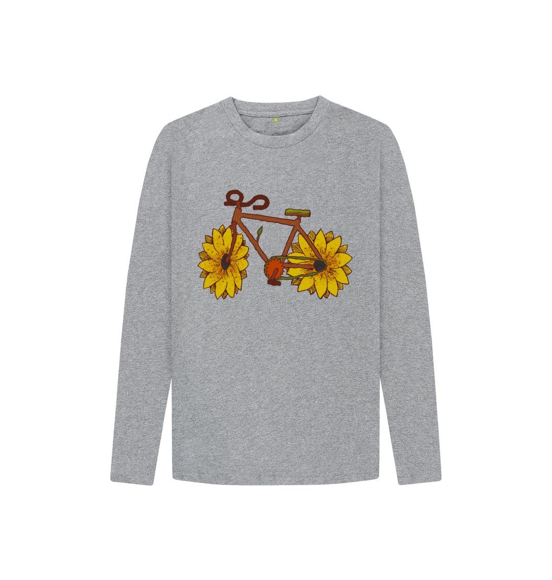 Athletic Grey Sunflower Bike Long Sleeve Tee