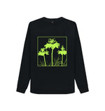 Black Green Flowers Sweatshirt