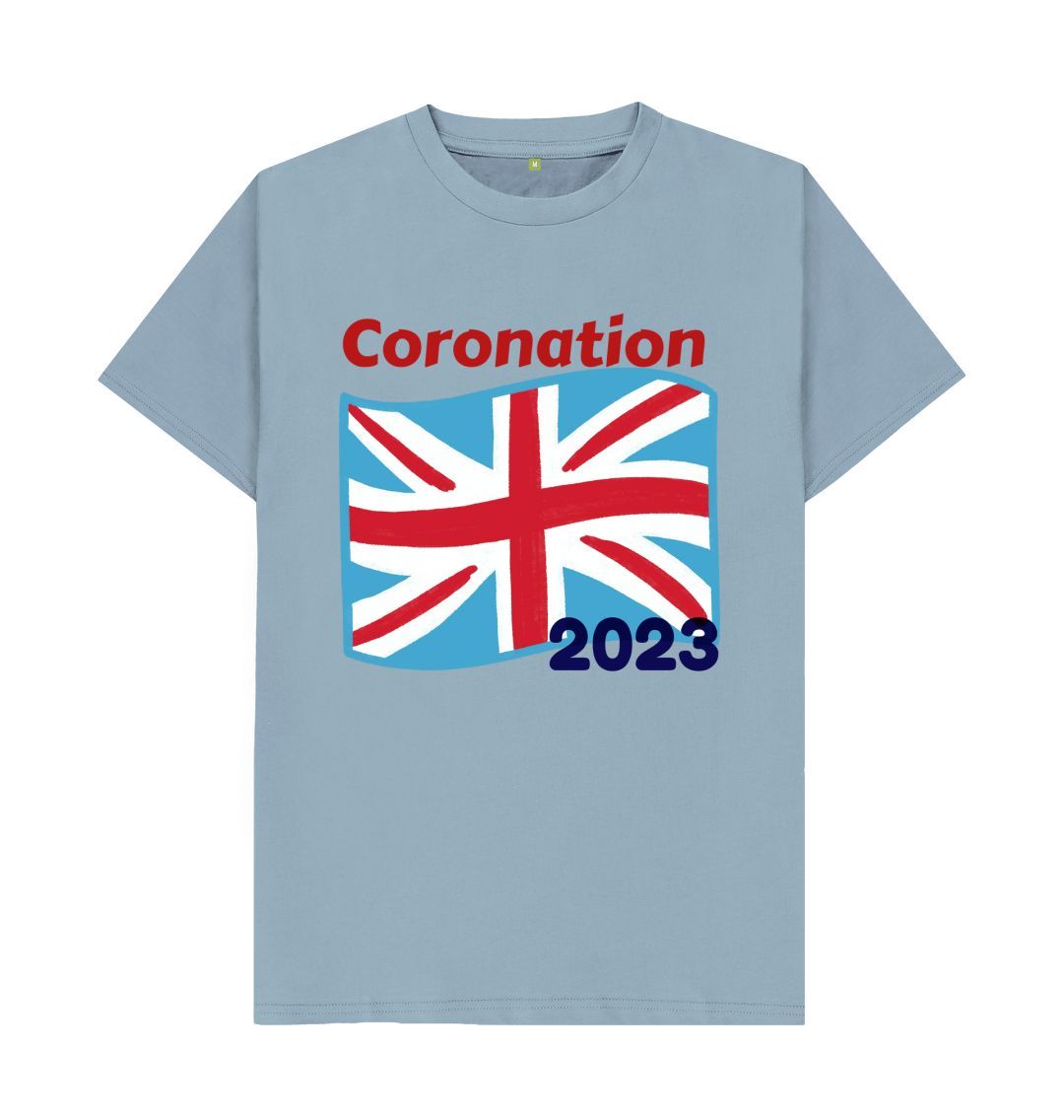 Stone Blue Men's Flag and Coronation Tee