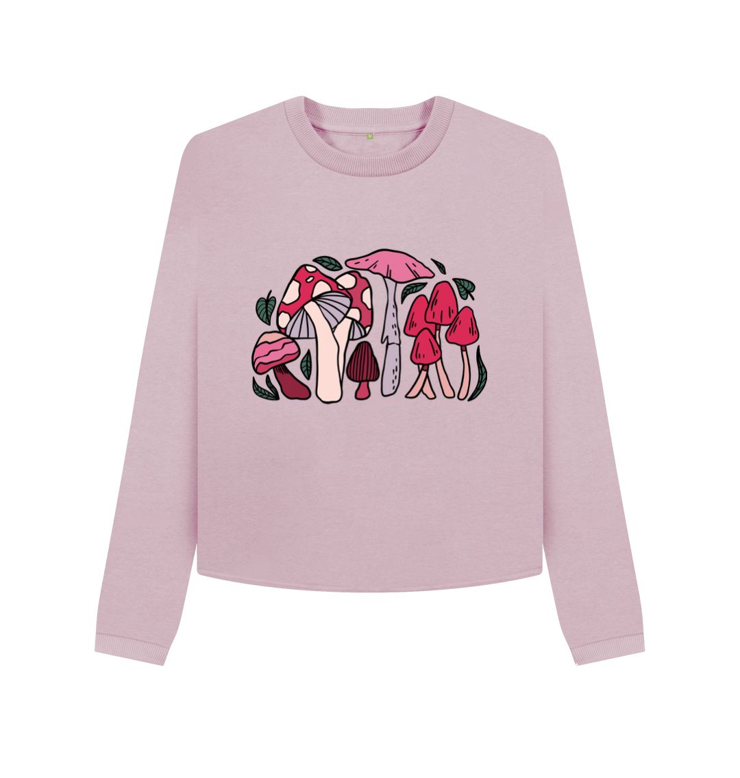 Mauve Pink Mushrooms Boxy Jumper