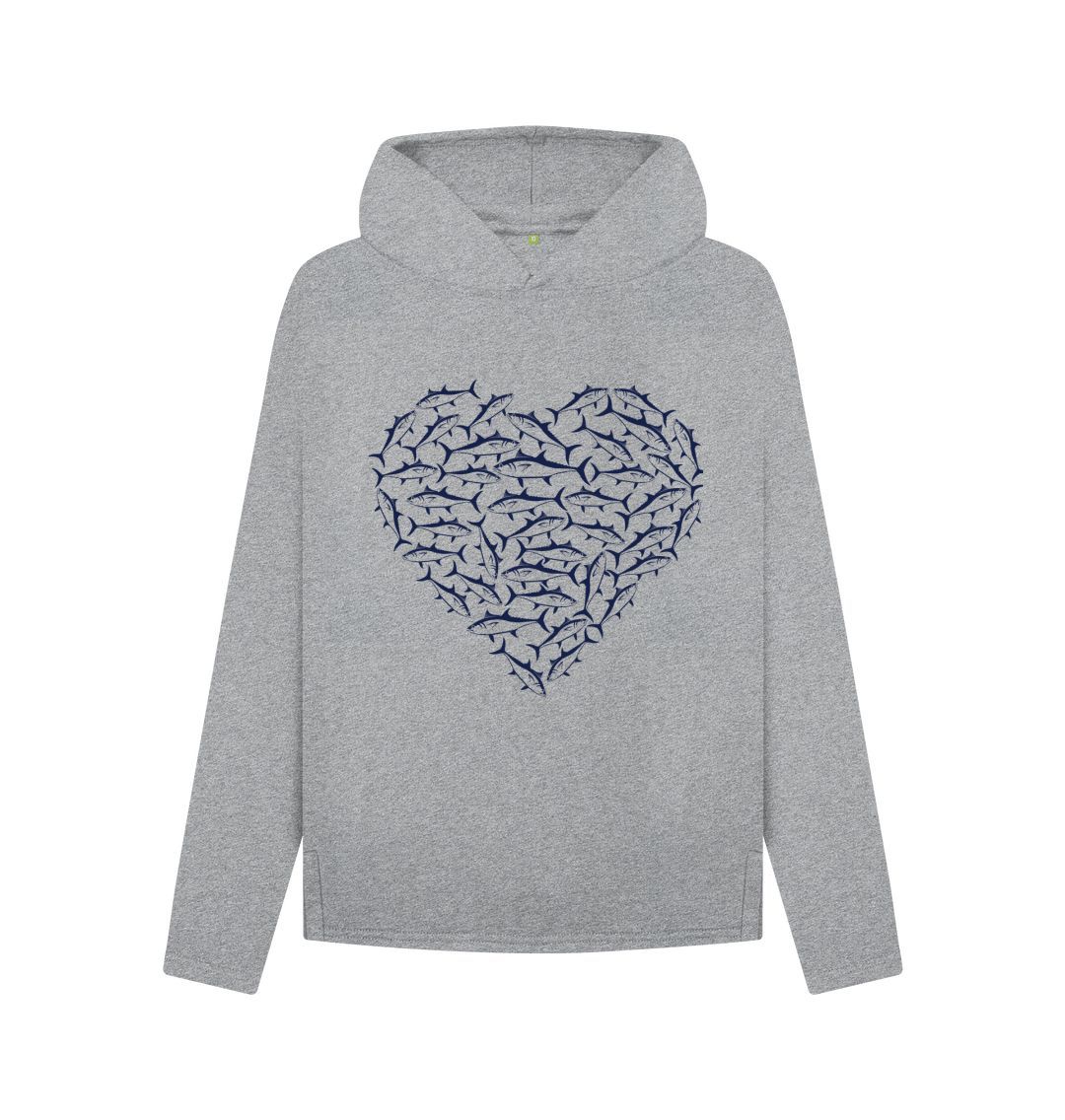 Athletic Grey Heart Full Of Fish Hoody