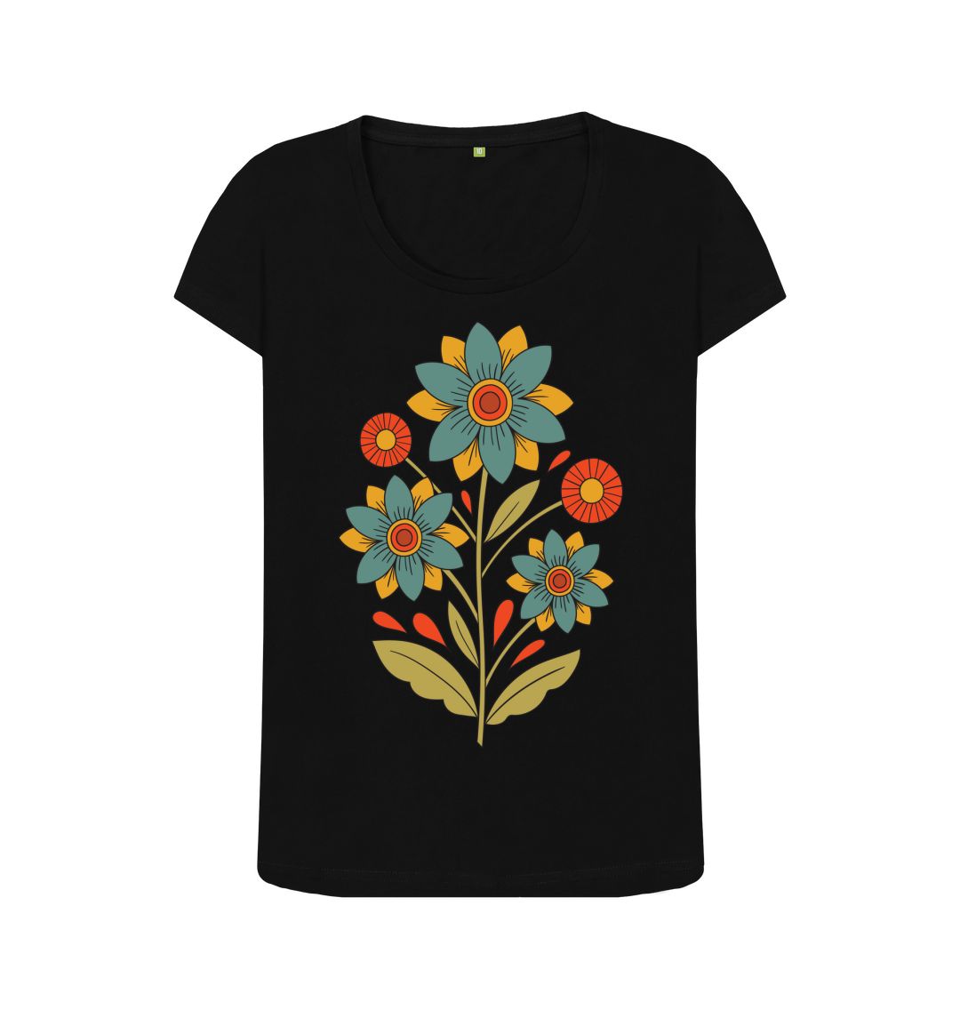 Black Flowers Tee