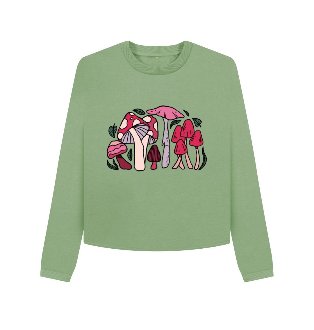 Sage Pink Mushrooms Boxy Jumper